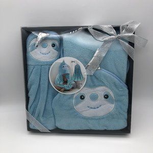 Slothicorn Hooded Towel and Washcloth Set, Blue NEW Christmas Holiday Gift Set
